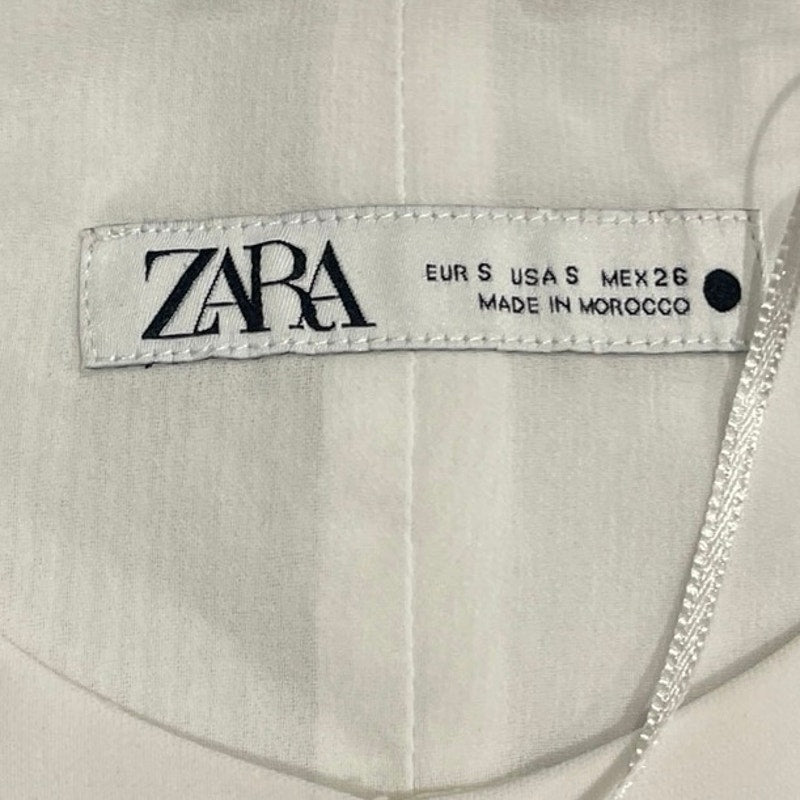 Zara White Cropped Tailored Sleeveless Button Up Vest SZ S Career Office Preppy