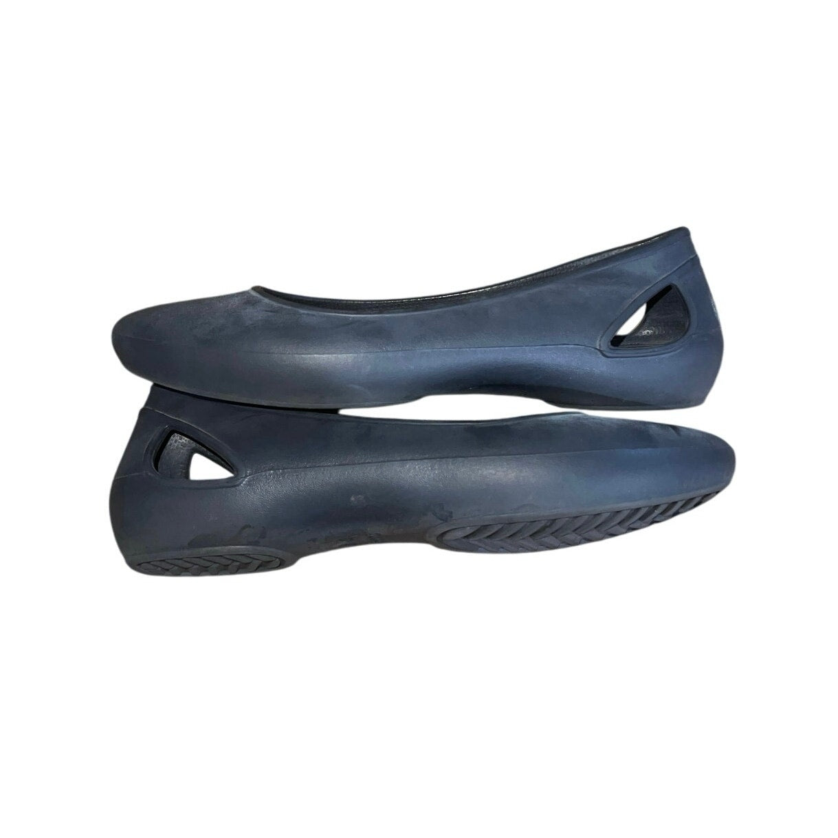 Iconic Crocs Laura Ballet Flats Black Size 8 Comfort Ballerina Slip on Rubber