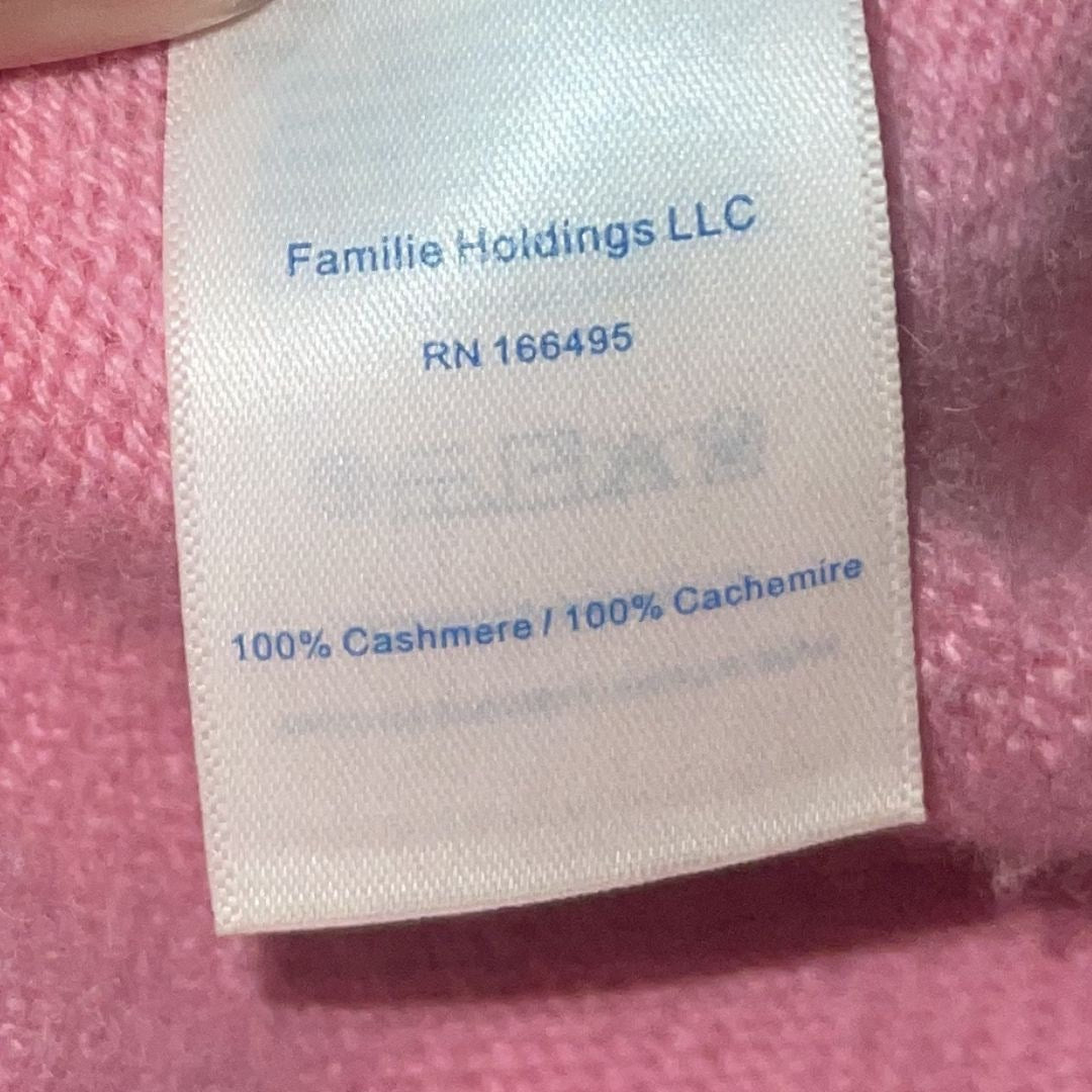 Guest In Residence Knitters Cashmere Open Front Long Pink Cardigan Size Small