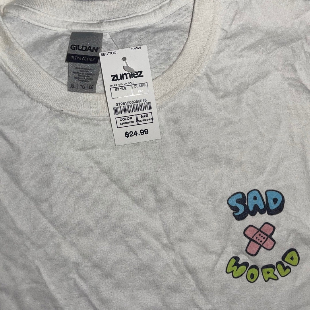 Zumiez Sad World T-Shirt Men's Size XL  NWT Ultra Cotton Skater
