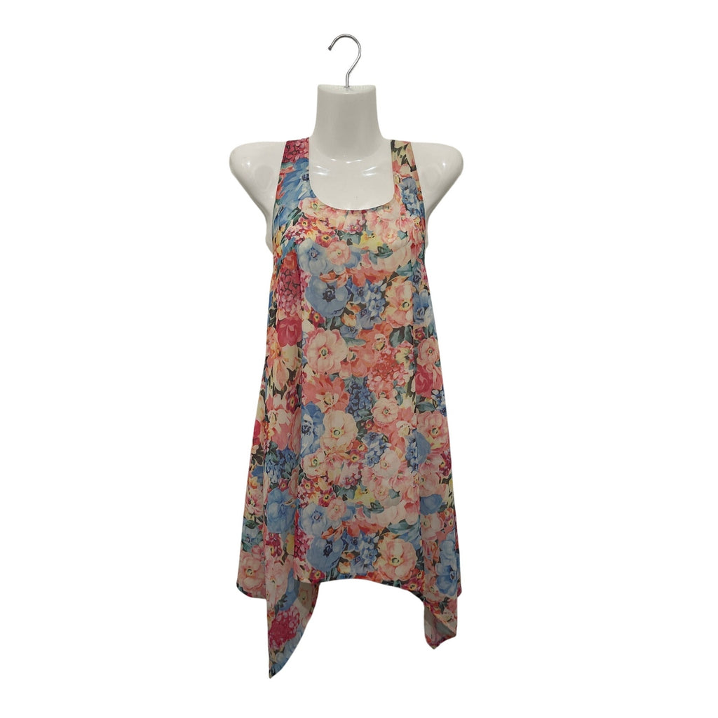 Millau Floral Sleeveless Tank Dres Handkerchief Helime SZ XS Flowy Botanical