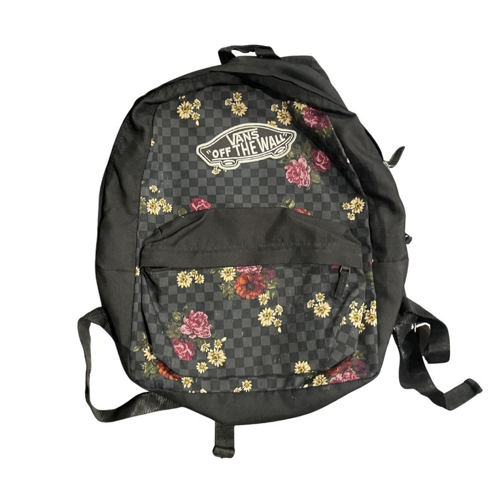 Vans Off the Wall Realm Backpack Checkerboard Floral School Daypack Academia