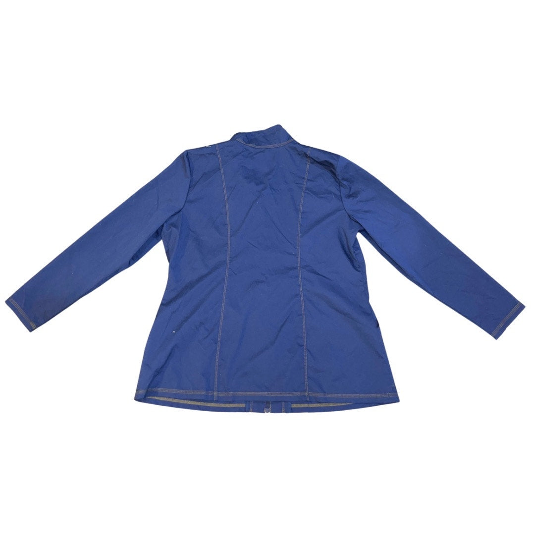 Dickies Women Jacket Blue Full Zip Pockets Mock Neck Size XL Lightweight Workwear
