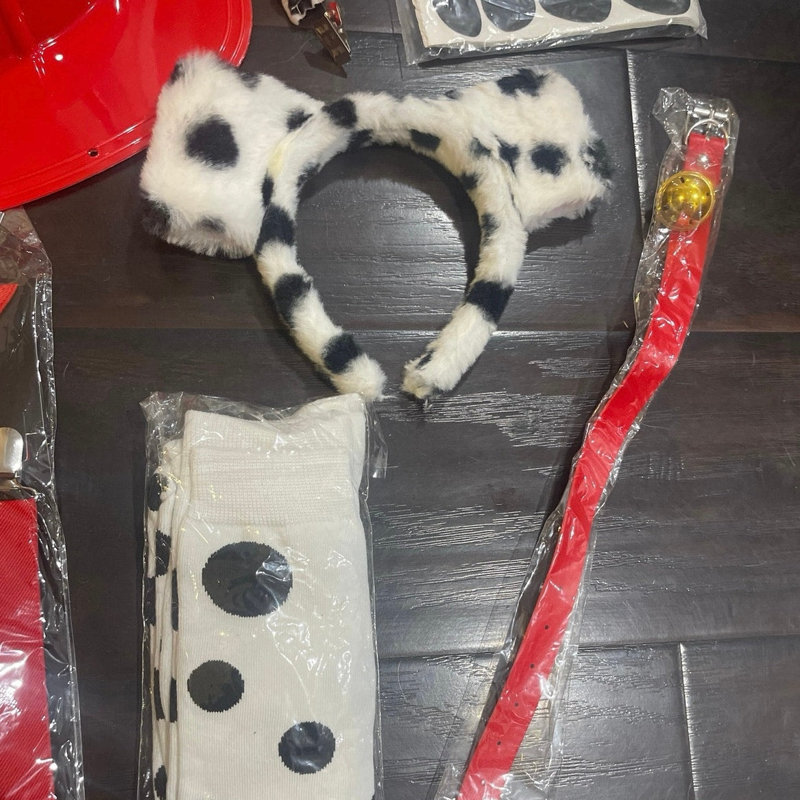 Halloween Costume Firefighter Dalmatian Puppy Themed Costume Accessory Set Kit