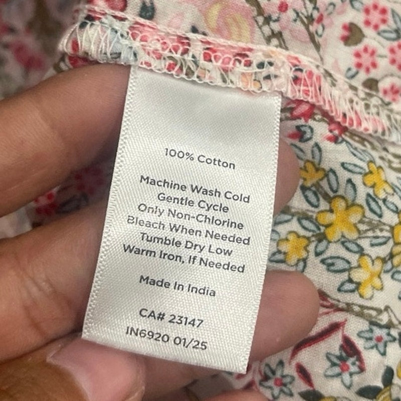 Talbots Petite Pintuck Ruffle Branching Floral Top Size LP Botanical Garden Boho
