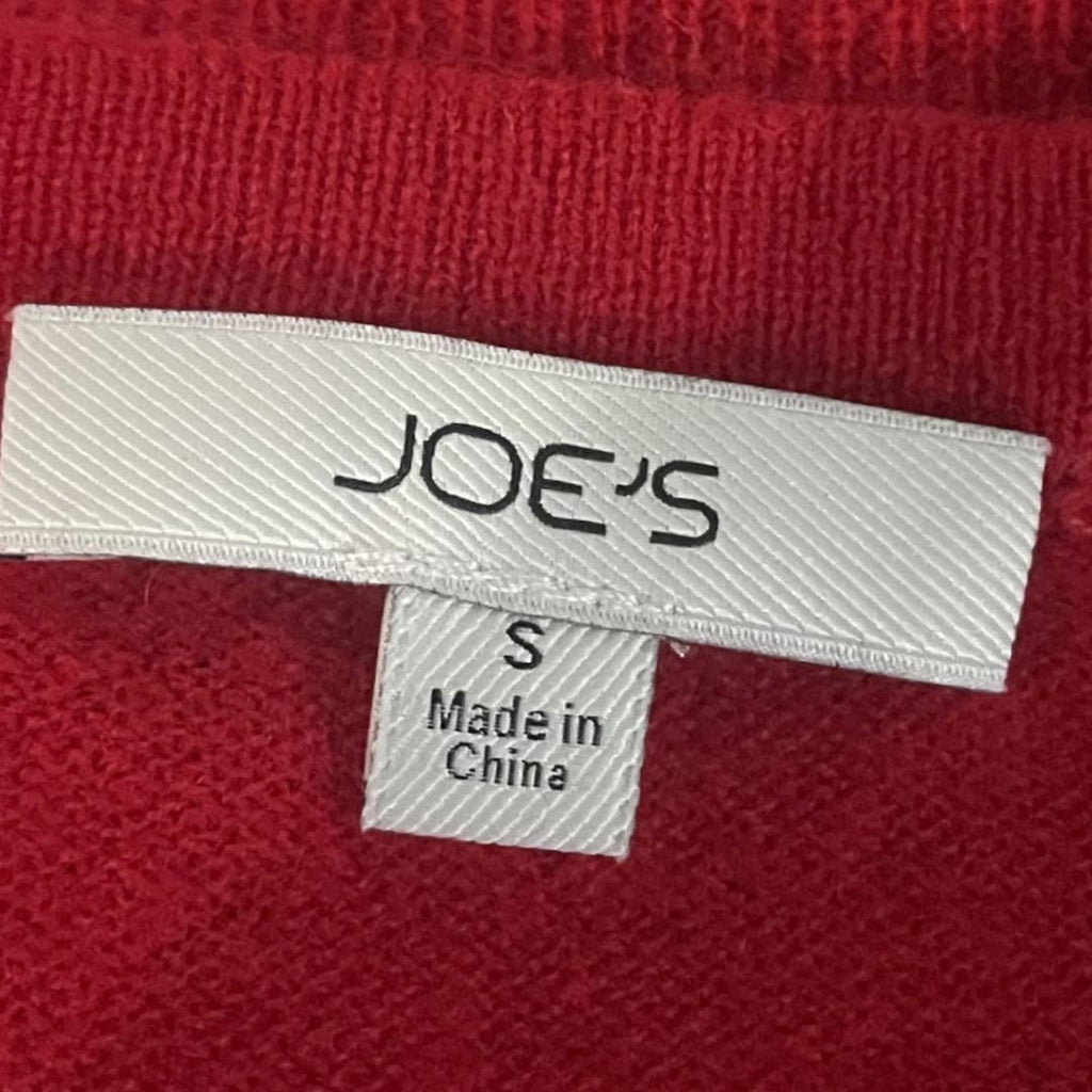 Joe's Jeans the Dani Cashmere Button Crop Cardigan Holiday Red Size Small Preppy