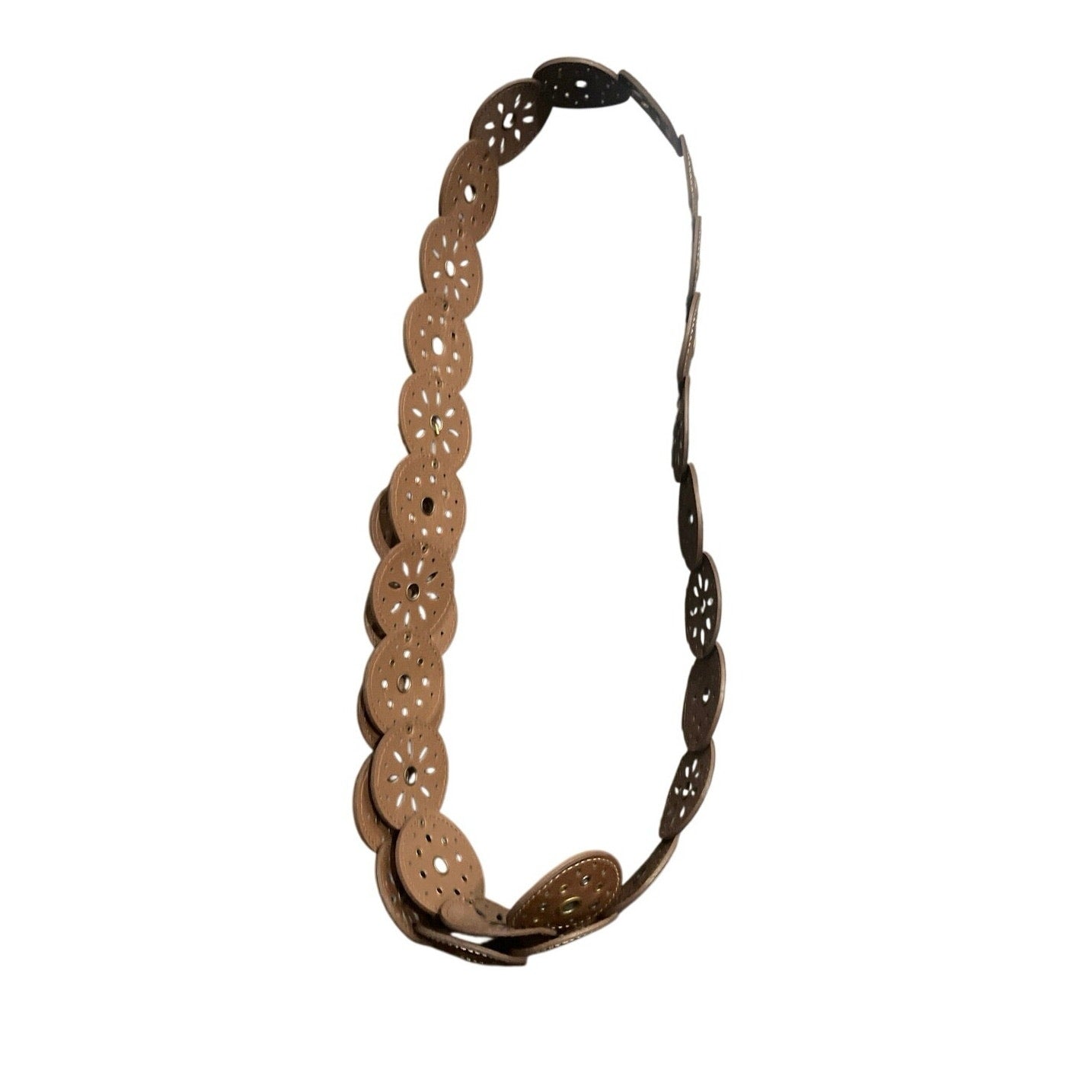 No Boundaries Women's Boho Concho Belt Faux Brown Leather Adjustable Fit XL NWOT