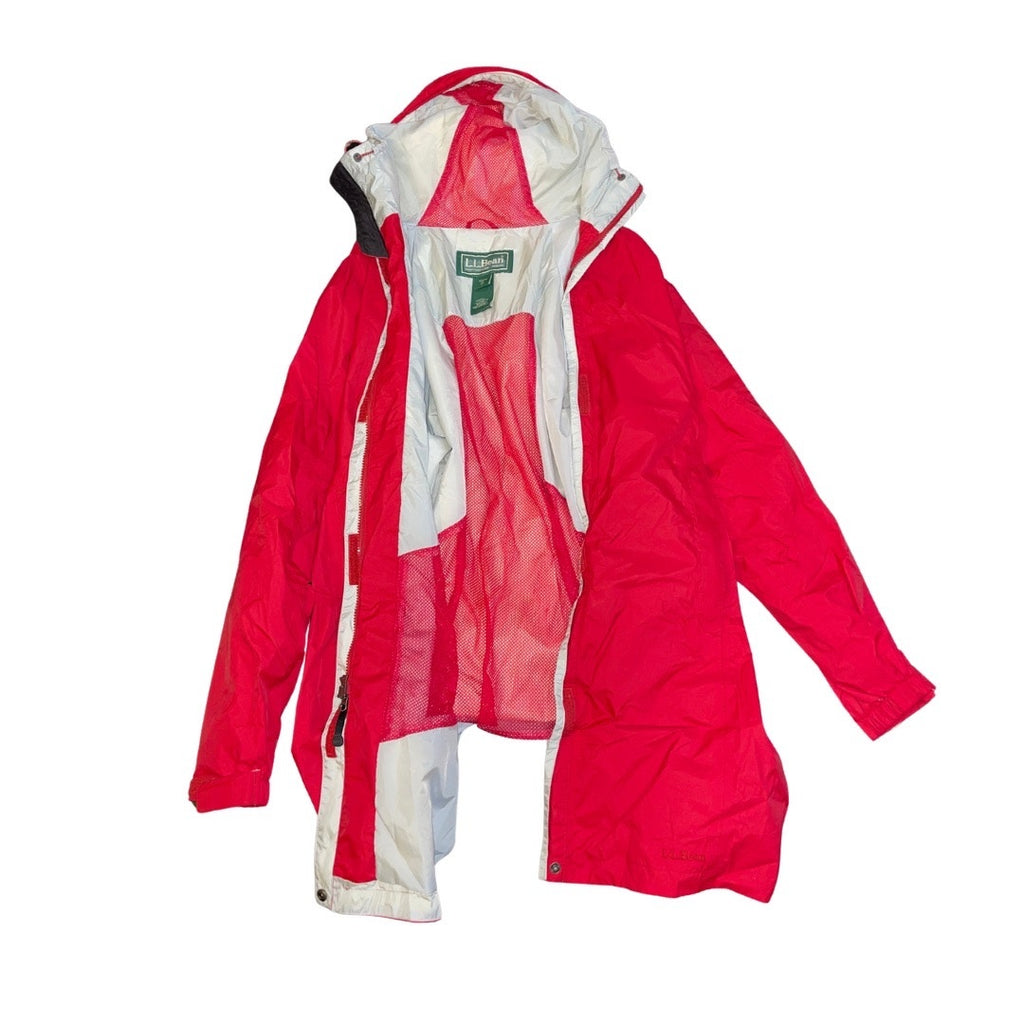 L. L. Bean Gore-Tex Red Rain Coat Jacket Women XL Extreme Wet Weather Outerwear