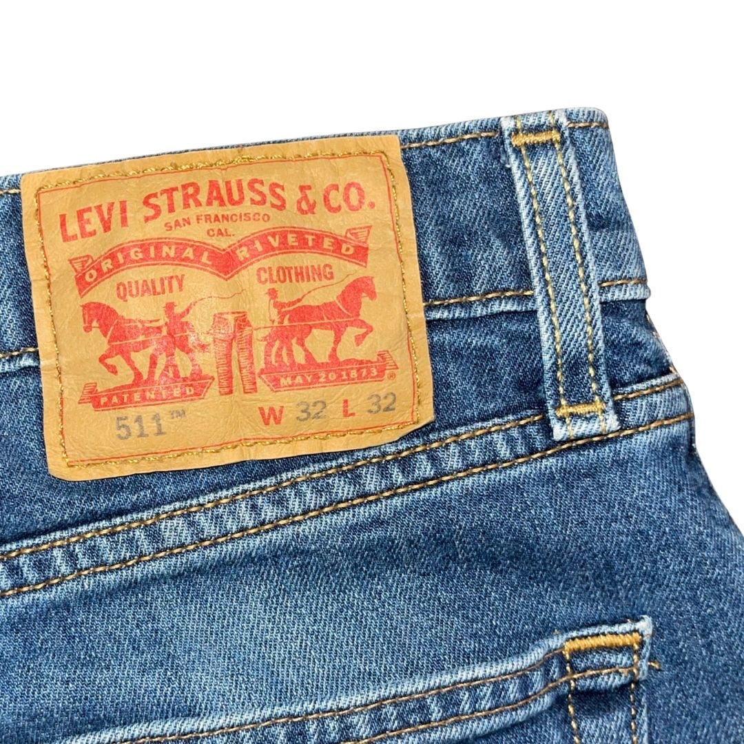 Vintage 511 Levi's Denim Jeans Size 32 X 32 Pants Dark Wash 90s Y2k Straight Leg