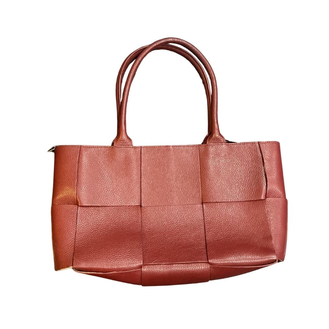 Chiara Ferretti Florence Woven Genuine Italian Leather Shoulder Handbag Elegant