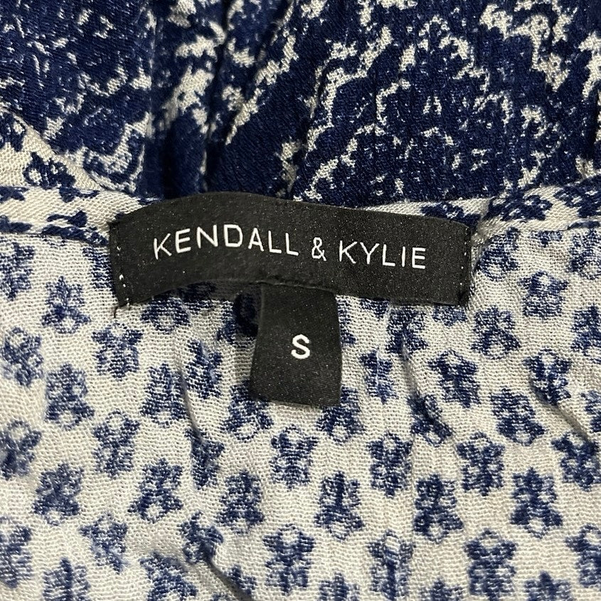 Kendall & Kylie Cold Shoulder Tie Front Romper SZ S Shorts Boho Ditsy Festival