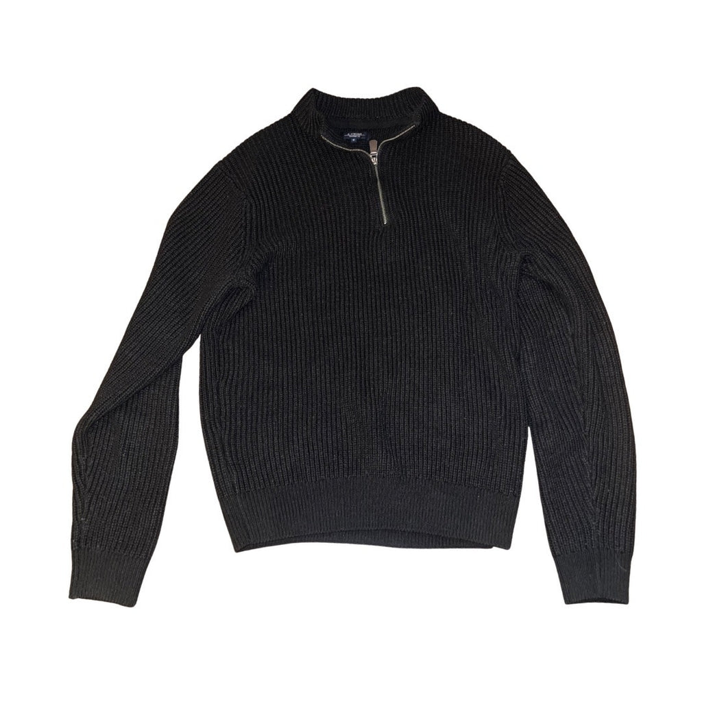 K Stevens 1/4 Zip Rib Knit Sweater Size Medium Casual Preppy Office Fall