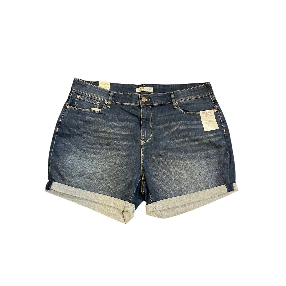 Signature Levi's Strauss Cuffed Denim Jeans Shorts SZ 20 Streetwear Casual NWT