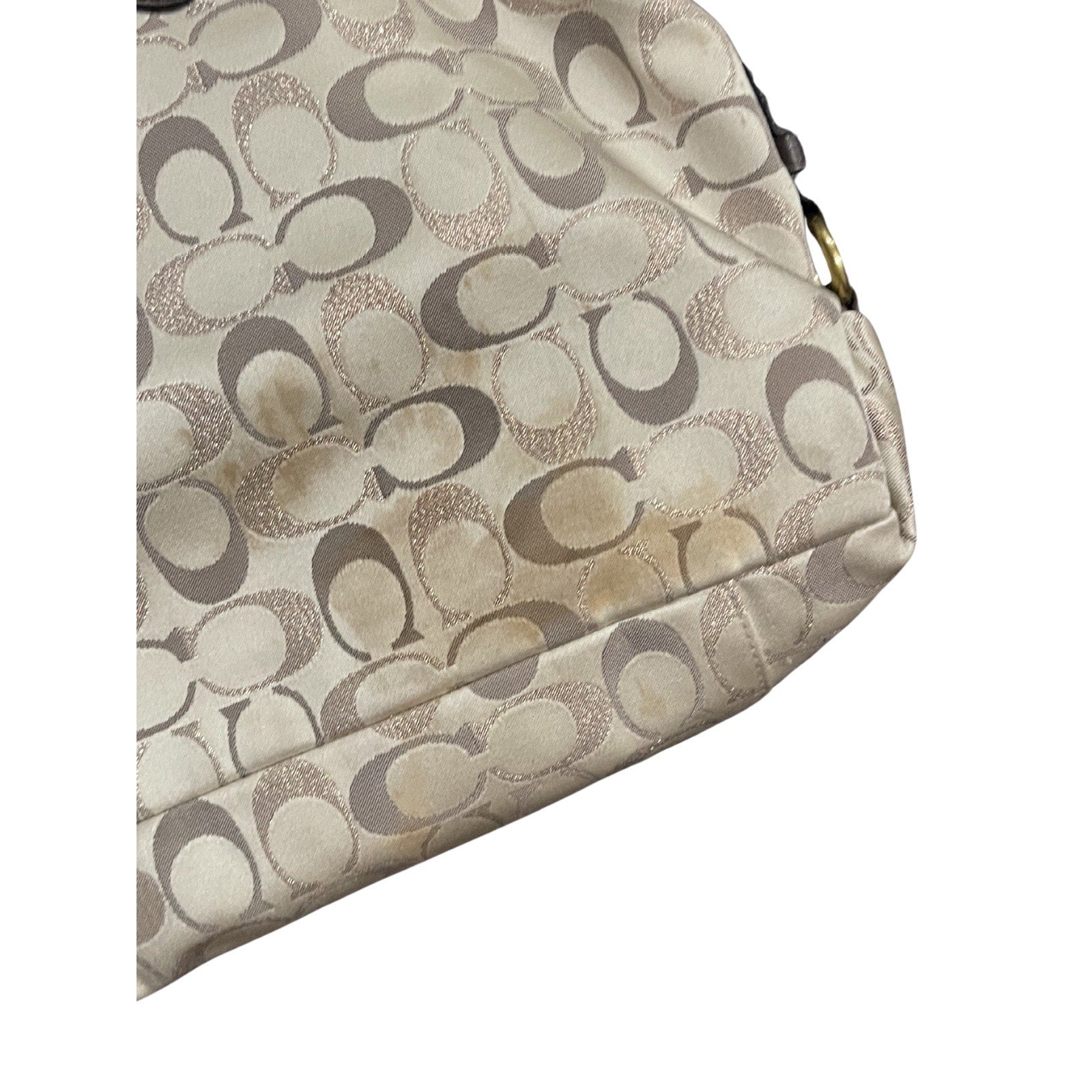 Coach Ashley Signature C Monogram Sateen Carryall Satchel Handbag Y2K F15510