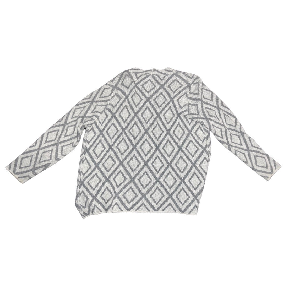 OVLA gray and white Cardigan Sweater Plus Size 1X