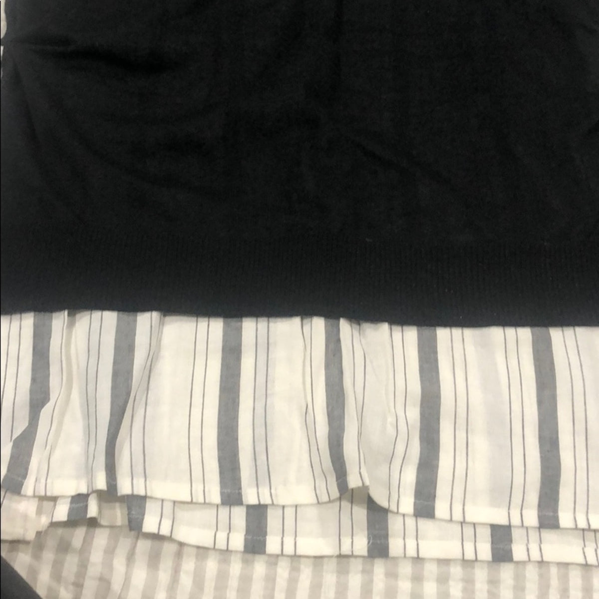 DKNY Layered V-Neck Blouse Top Side Ties NWT SZ S Preppy Academia Office Casual