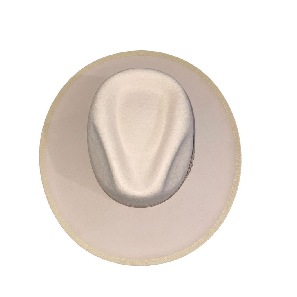 Brixton Reno Fedora Hat Adjustable Unisex Bone Sand Large 100% Australian Wool