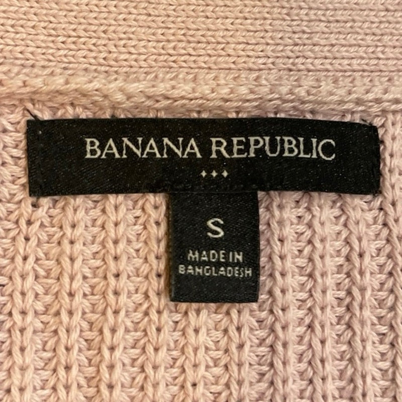 Banana Republic Chunky Knit V-Neck Button Cropped Cardigan Sweater SZ S