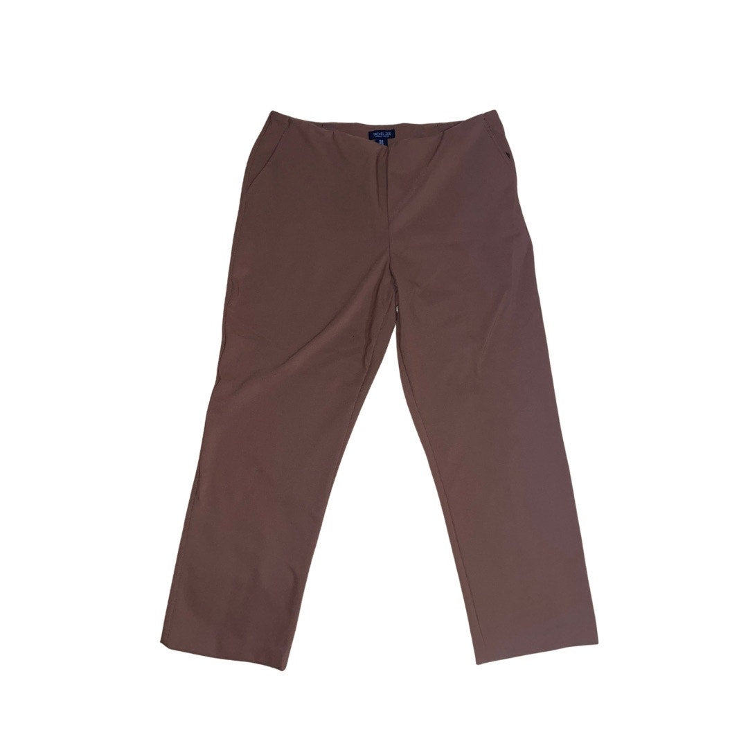 Rachel Zoe Women Pull on Pants Brown Casual Contemporary Plus Size 16