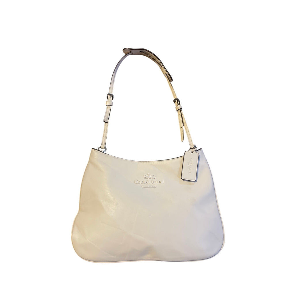 Coach Smooth Leather Penelope Shoulder Bag Chalk White Style CP101 Minimalist