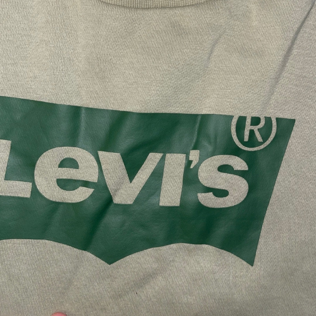 Levi's Logo Mens Crewneck Green Sweater Casual Streetwear Size XXL