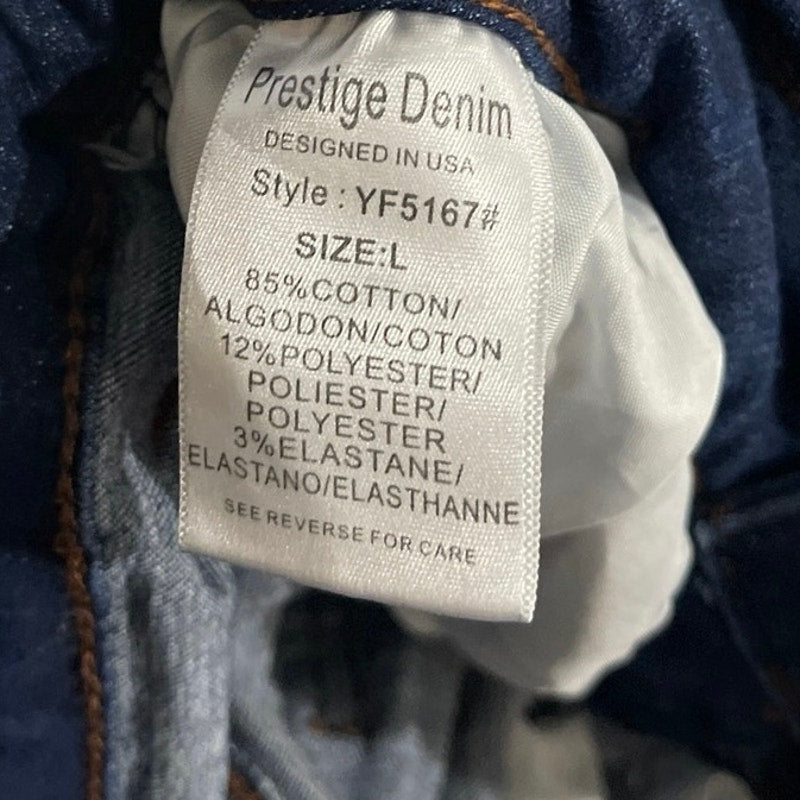 Prestige Denim Paper Bag Waist Skinny Jeans SZ L Chic Streetwear Made USA