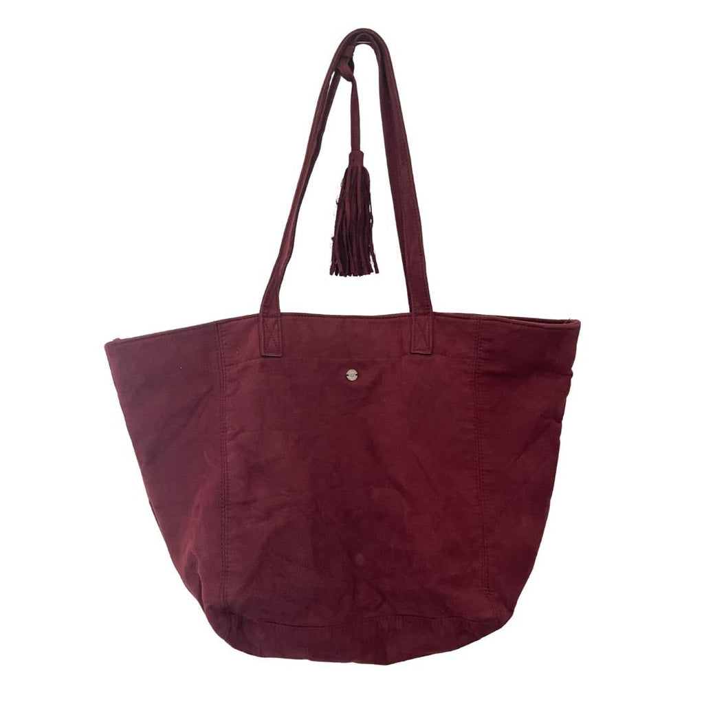 Abercrombie & Fitch Burgundy Shoulder Tote Handbag Y2K Faux Suede Boho Western