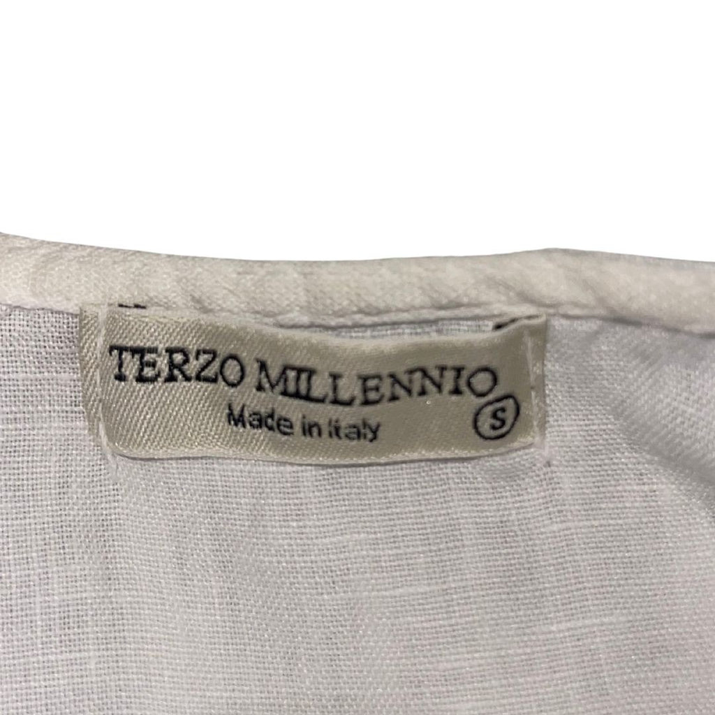 Terzo Millennio Tunic 100% Linen Top Blouse Size Small Made in Italy Boho Casual
