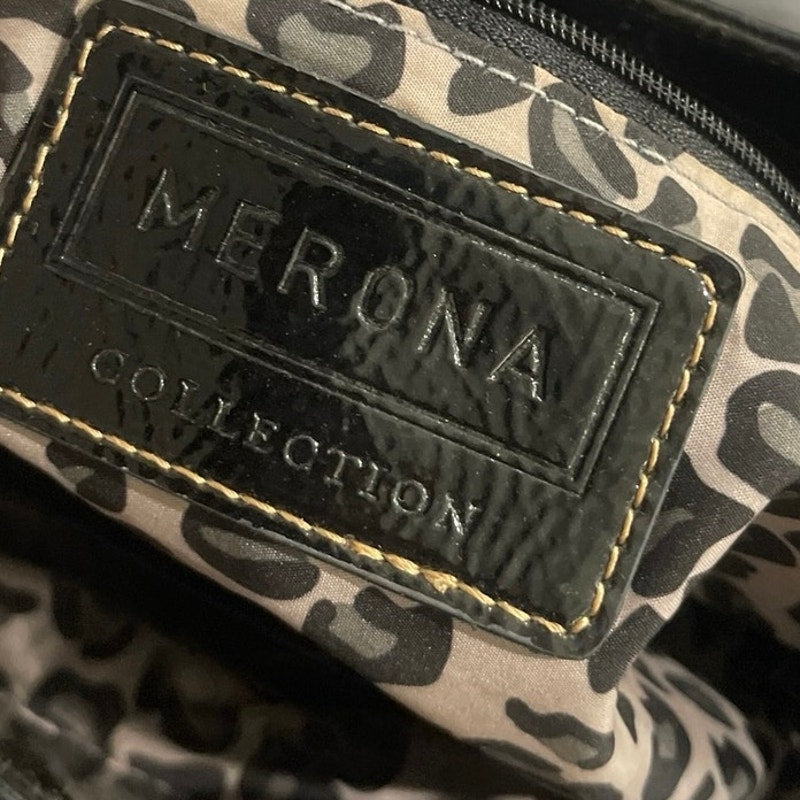 Merona Patent Faux Leather Shoulder Bag Belted Chain Y2K Vintage Slouchy Hobo
