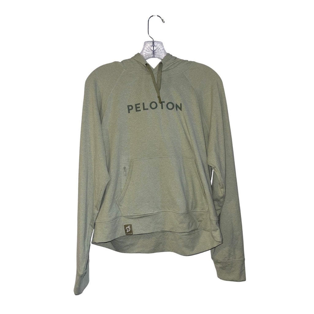 Peloton Sage Green Soft Dream-blend Hoodie & Jade Green Capri Medium Workout Set