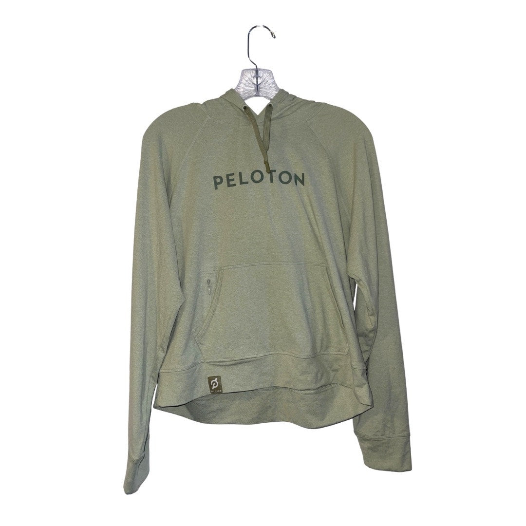 Peloton Sage Green Soft Dream-blend Hoodie & Jade Green Capri Medium Workout Set