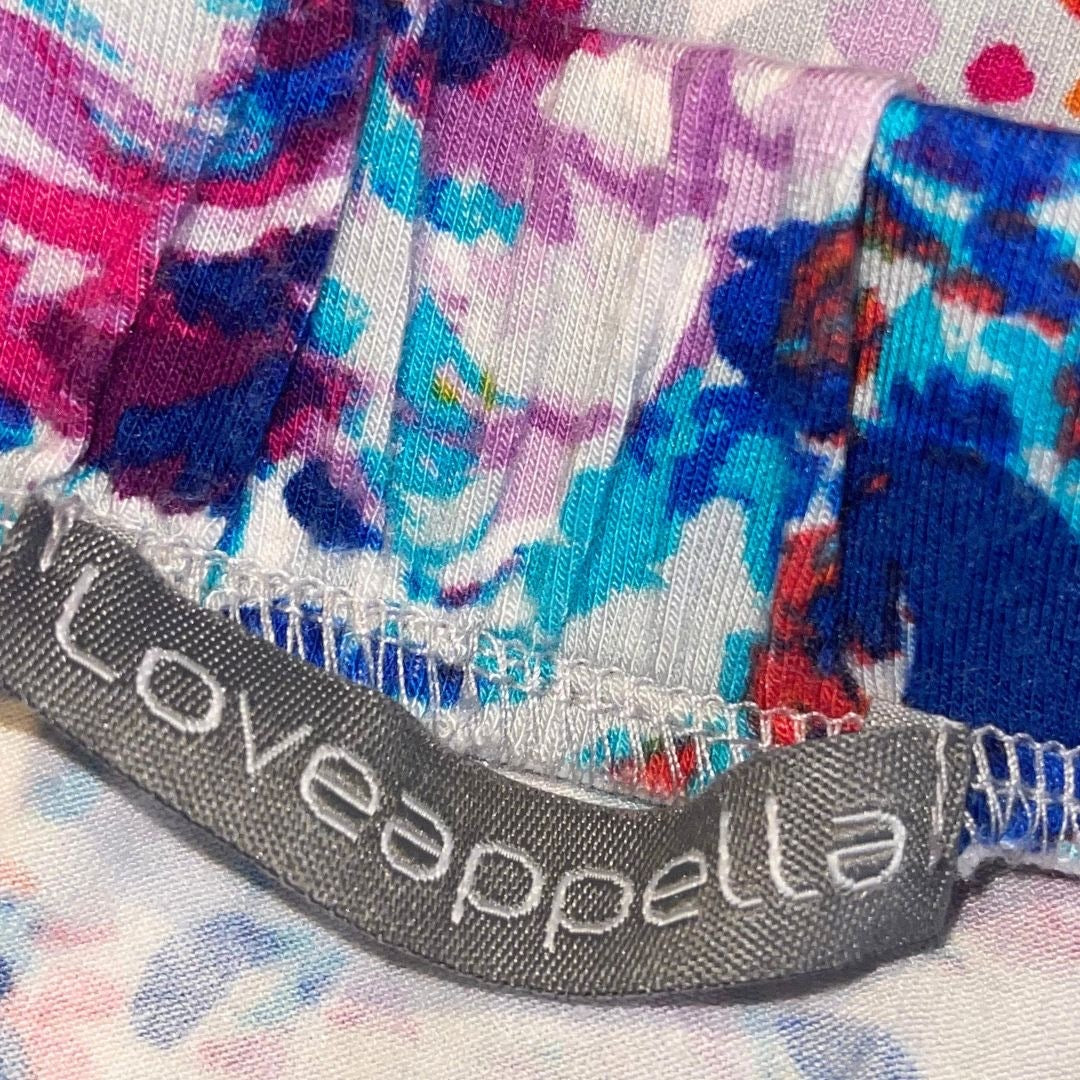 Loveappella Castania Floral Multicolor Off the Shoulder Blouse SZ Medium Spring