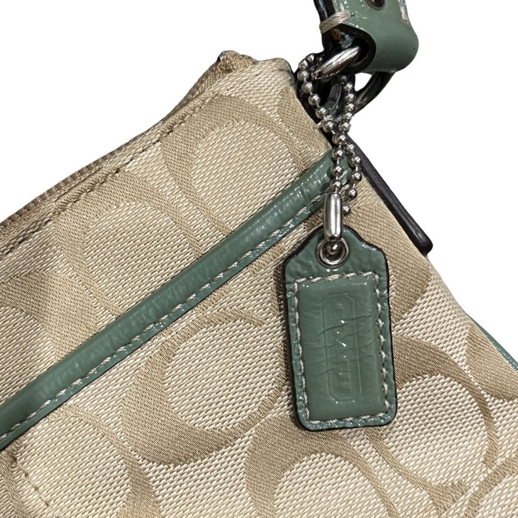 Coach Hamptons Weekend Signature Swingpack Crossbody Bag Patent Leather Trim Y2K