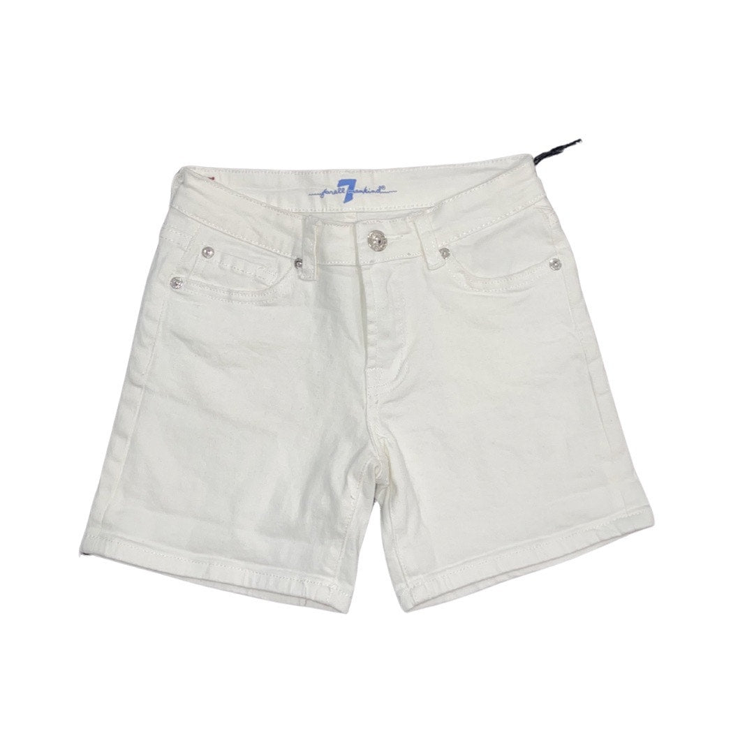7 for all Mankind Youth Girl White Denim Jean Shorts Size 10 NWT Streetwear Chic