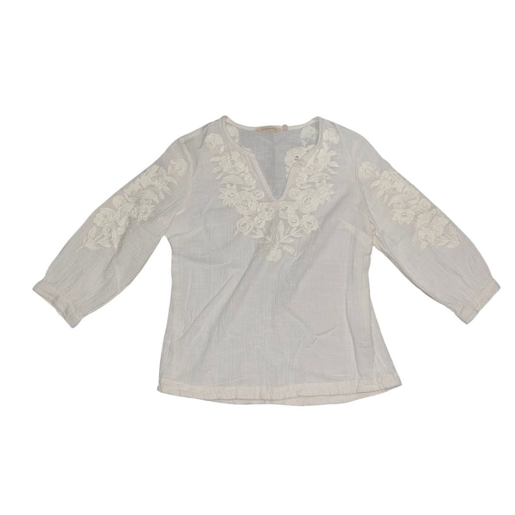 Soft Surroundings Women Blouse Peasant Lace Fairy Coastal Boho Coquette Size PL