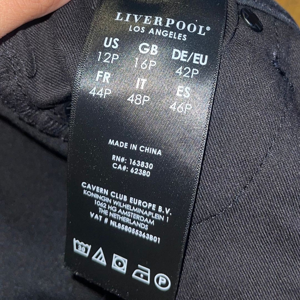 Liverpool High Rise Ankle Skinny Jeans Denim Size 12P Stretch Goth Streetwear