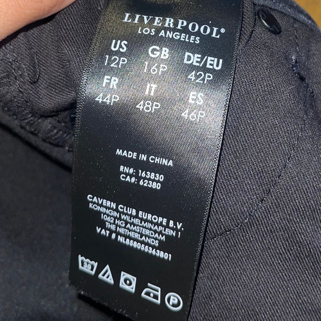 Liverpool High Rise Ankle Skinny Jeans Denim Size 12P Stretch Goth Streetwear