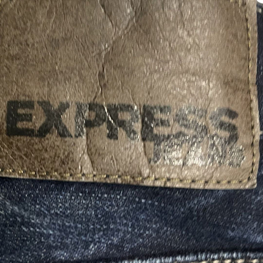Express Blake Loose Fit Straight Leg Dark Wash Denim Jeans Size 34X30 Streetwear