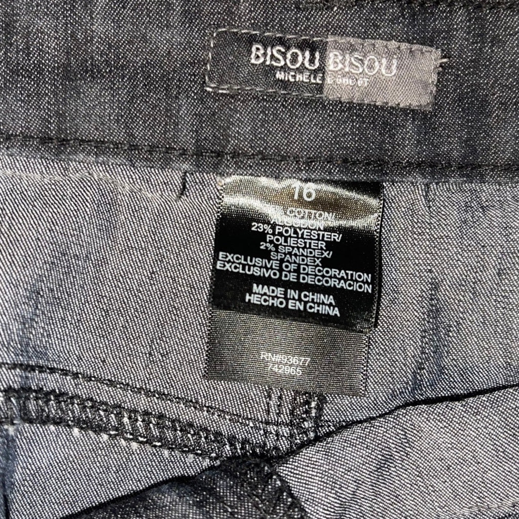 Bisou Bisou Denim Black Stretch Mermaid Maxi Skirt 16 Western Boho Retro VTG 90s