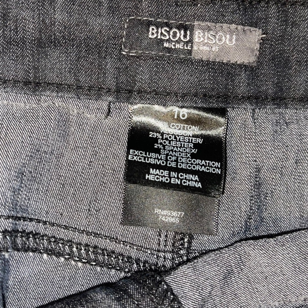 Bisou Bisou Denim Black Stretch Mermaid Maxi Skirt 16 Western Boho Retro VTG 90s