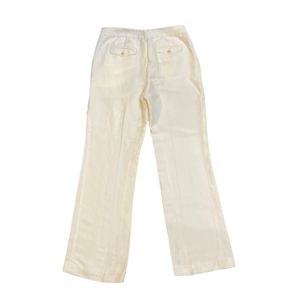 Loft Linen Straight Leg Linen Trouser Pants SZ 8 Casual Lightweight Career