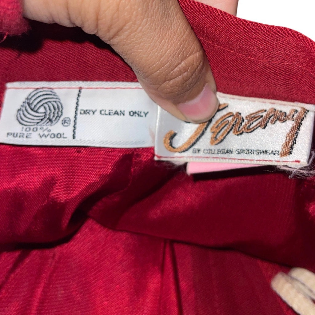 Jeremy By Collegian Sportswear Suit Skirt Blazer Size 2 100% Wool Career Office