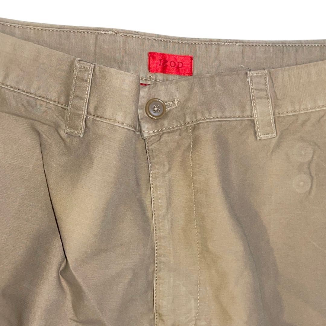 IZOD Men Chino Pants Khaki 100% Cotton Straight Leg Trouser Classic Career 38x32