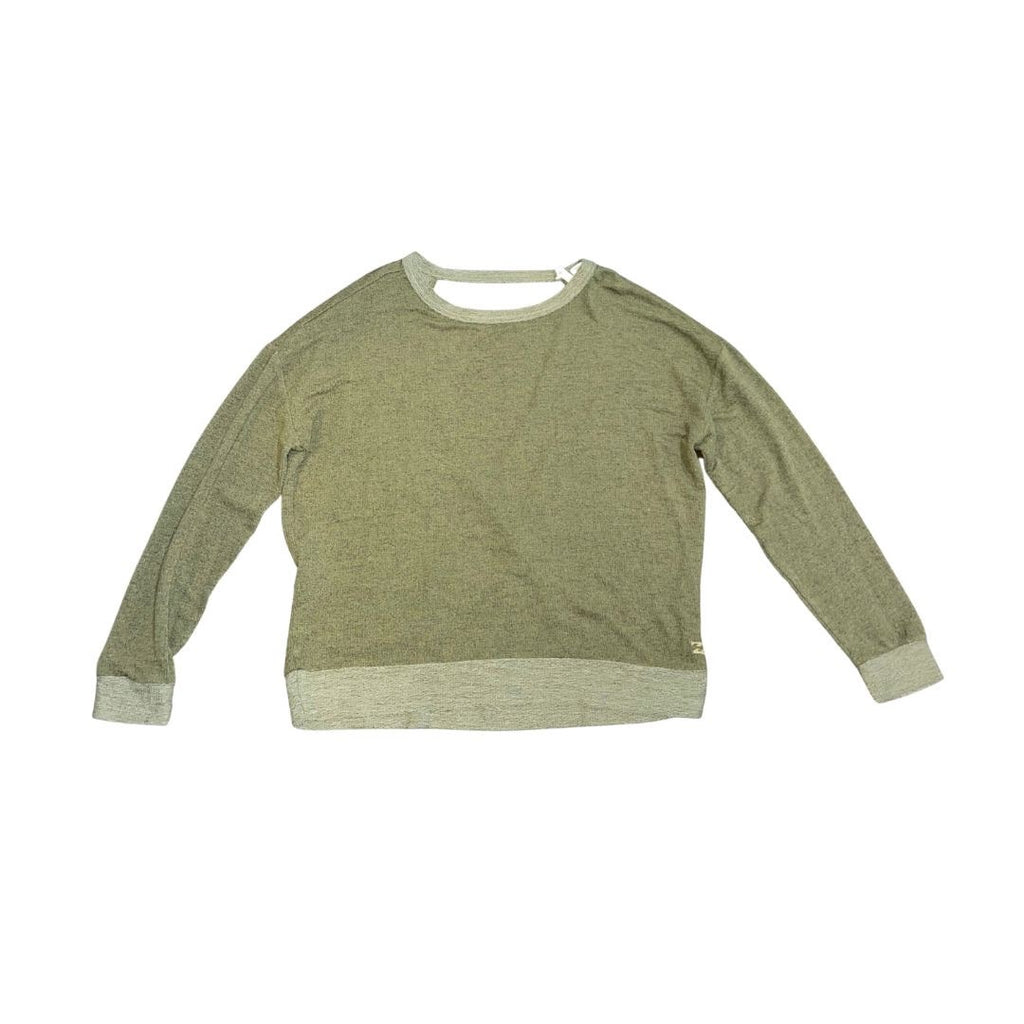 Billabong Olive Green Sweater Size Small Back Opening Oversized Loungewear Y2K