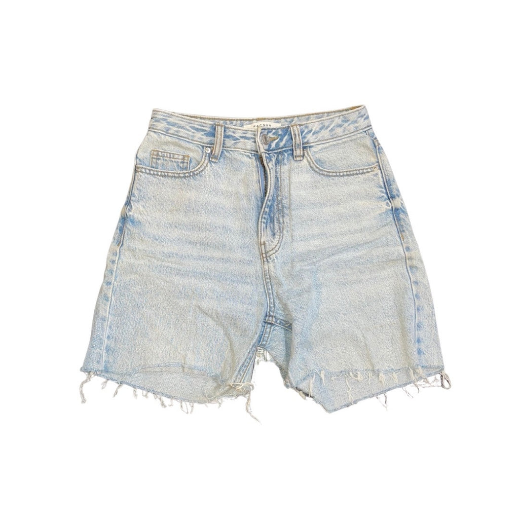 Pacsun Denim Jean Shorts Frayed Hem Size 25 Blue Wash Y2K streetwear Summer