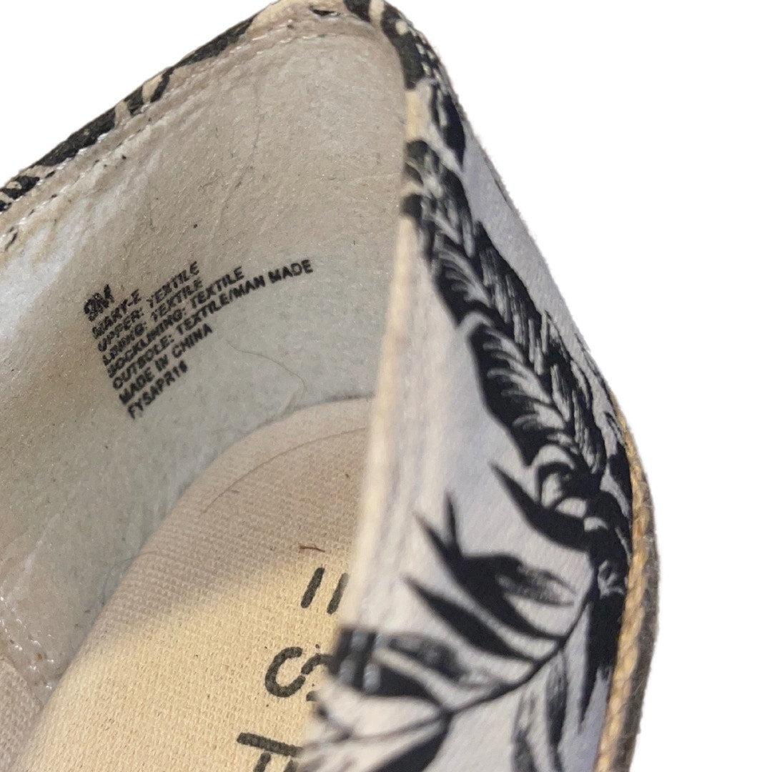 Esprit Canvas Espadrilles Canvas Slip On Floral Black and White Size 9