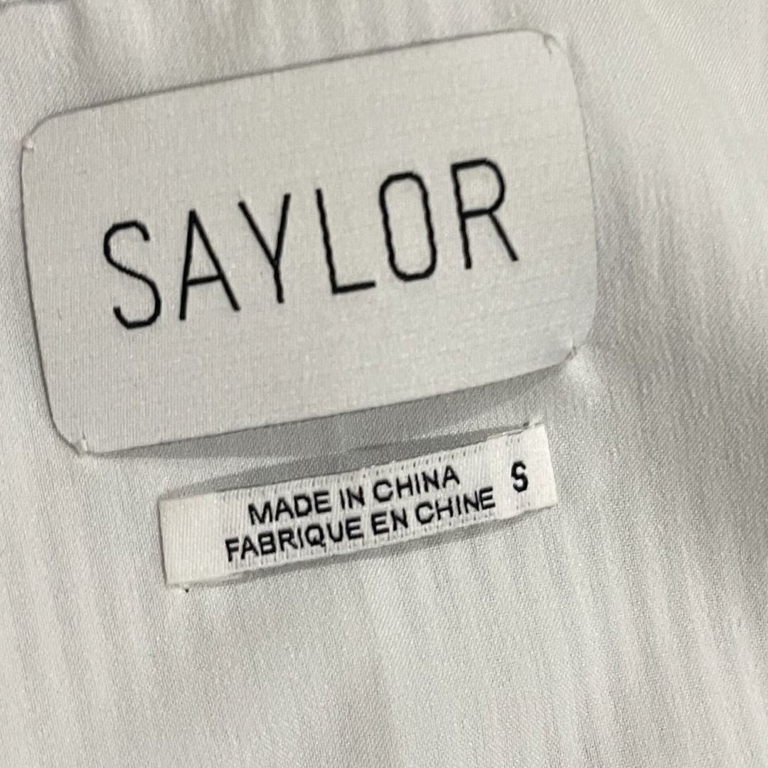 Saylor Maliyah Striped Eyelet Midi Tiered Dress Small Smocked Waist Milkmaid