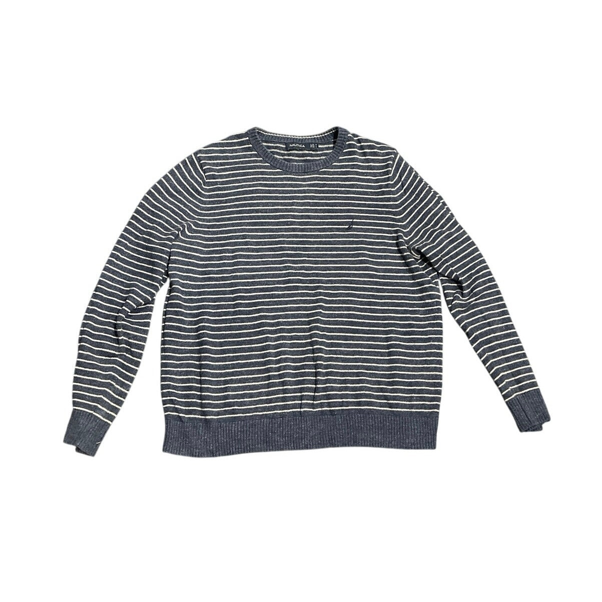 Nautica Striped Crewneck Pullover Sweater Size Medium Nautical Coastal Old Money