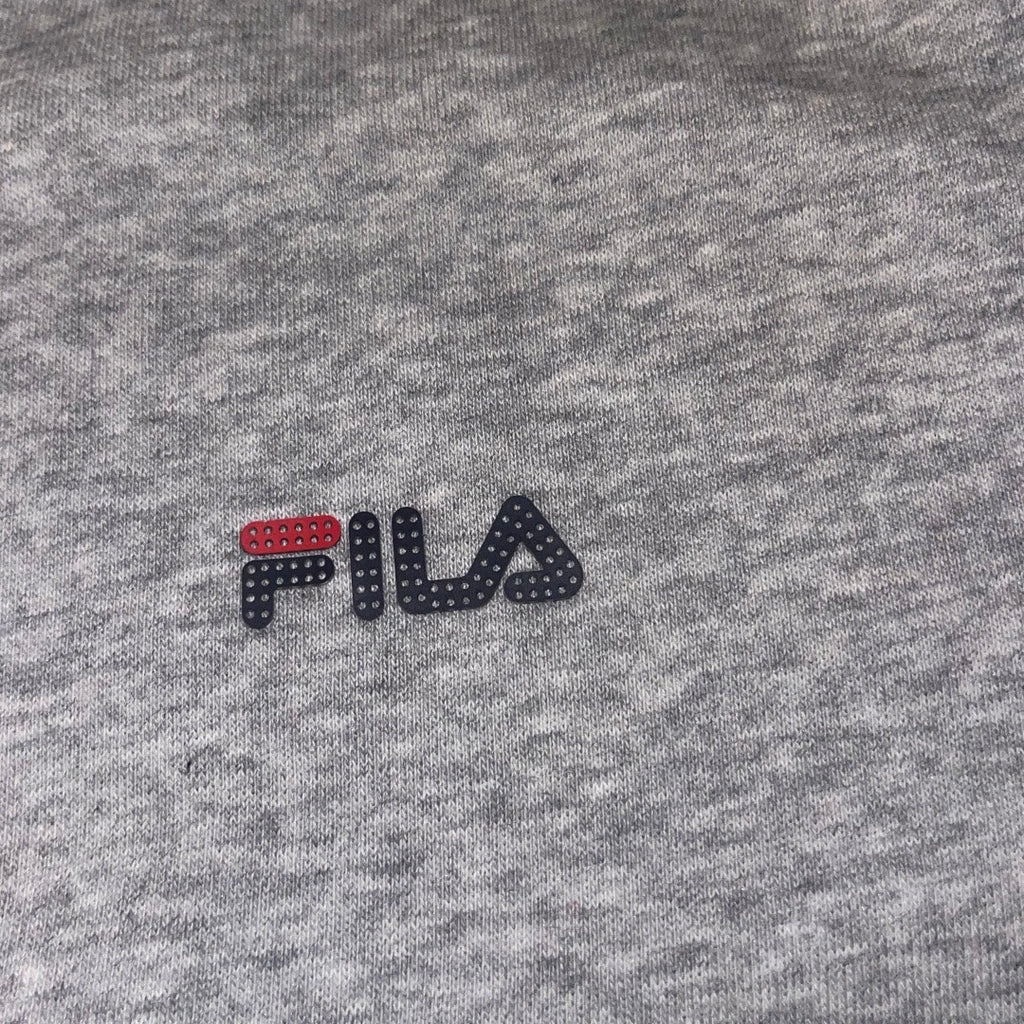 Fila Grey Full-Zip Short Sleeve Sweatshirt Jacket Size Medium Athletic wear 90s