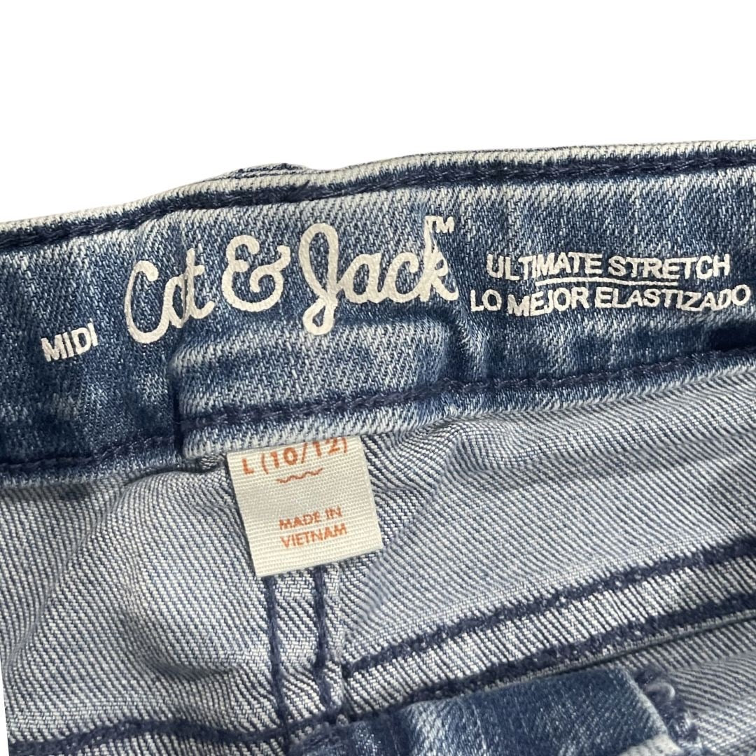 Cat & Jack Youth Girl Cuffed Denim Jeans Shorts Size 10/12 Kidscore Streetwear
